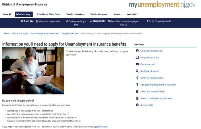 How to apply for Njuifile unemployment benefits in New Jersey?