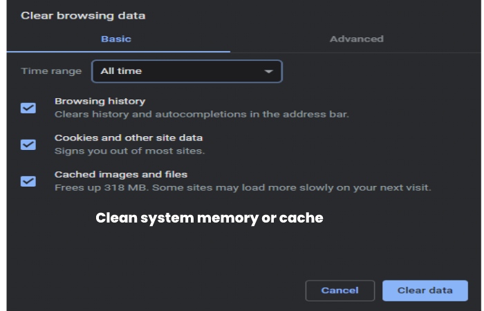 Clean system memory or cache