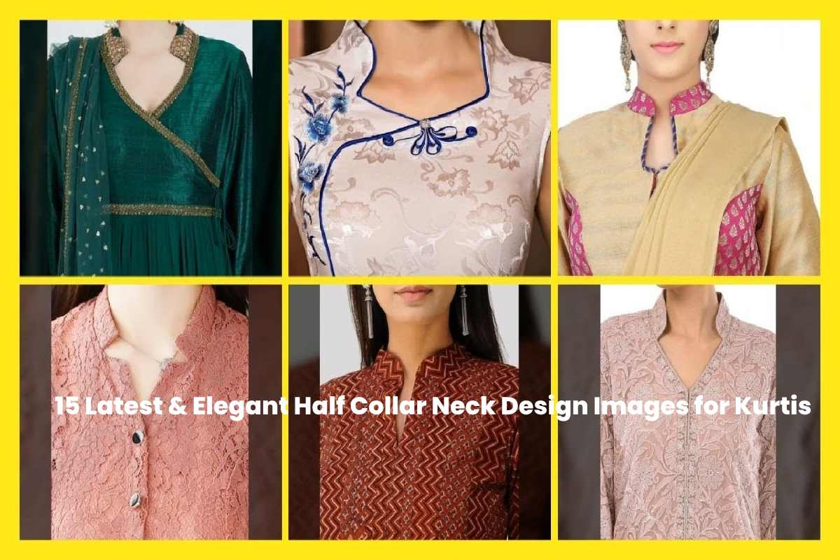 15 Latest & Elegant Half Collar Neck Design Images for Kurtis 2023