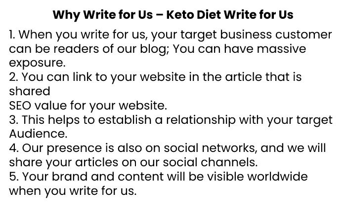 Why Write for Us – Keto Diet Write for Us