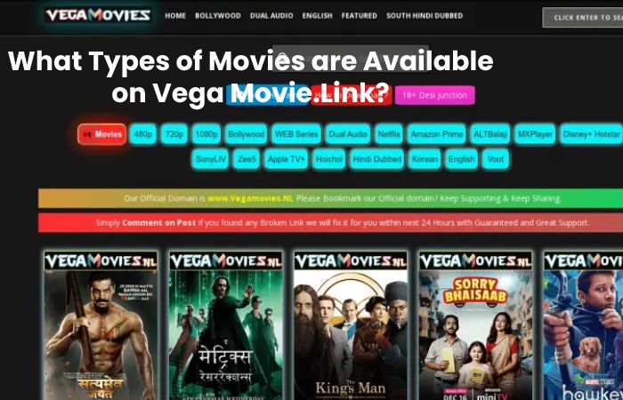 What Types of Movies are Available on Vega Movie.Link?