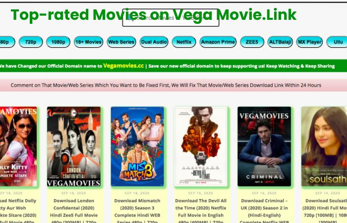Top-rated Movies on Vega Movie.Link