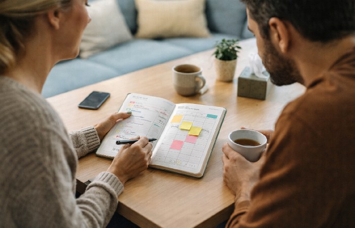 client planning habits and tracking goals with coach support