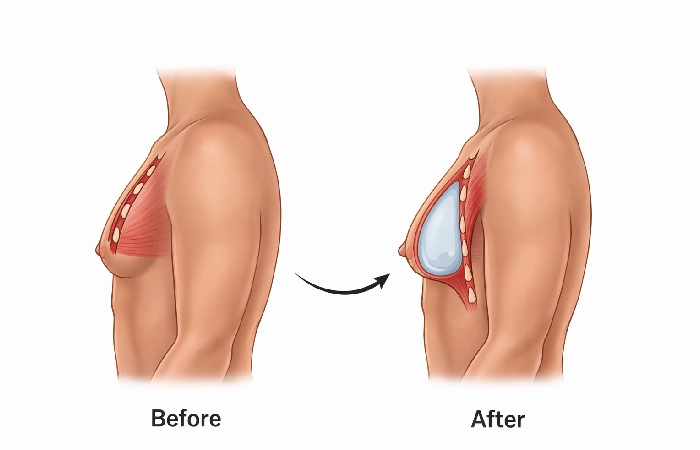 implant placement over muscle vs under muscle comparison