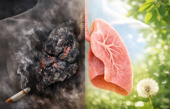lungs healing and improved breathing after quitting smoking