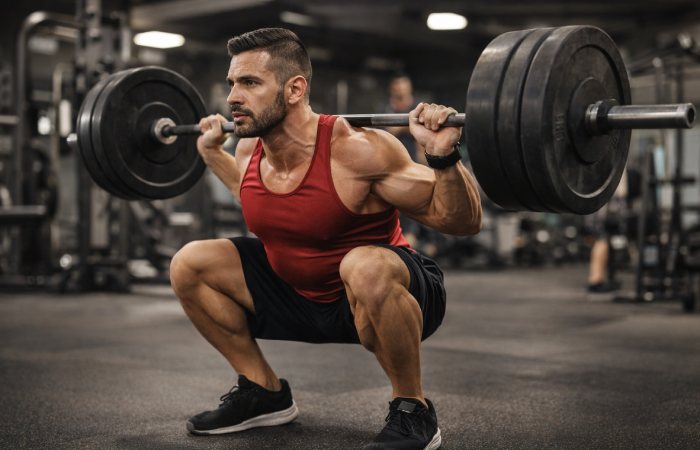 person performing squat with proper form