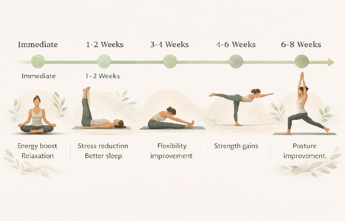 yoga routine benefits timeline